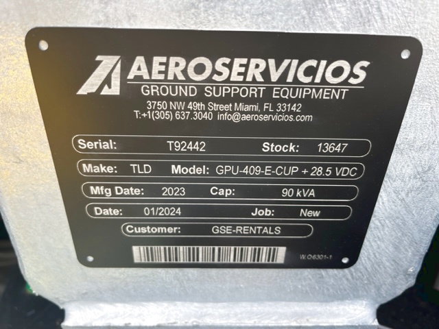 Ground Power Unit TLD GPU 409-E-CUP + 28.5 VDC Tier 4F