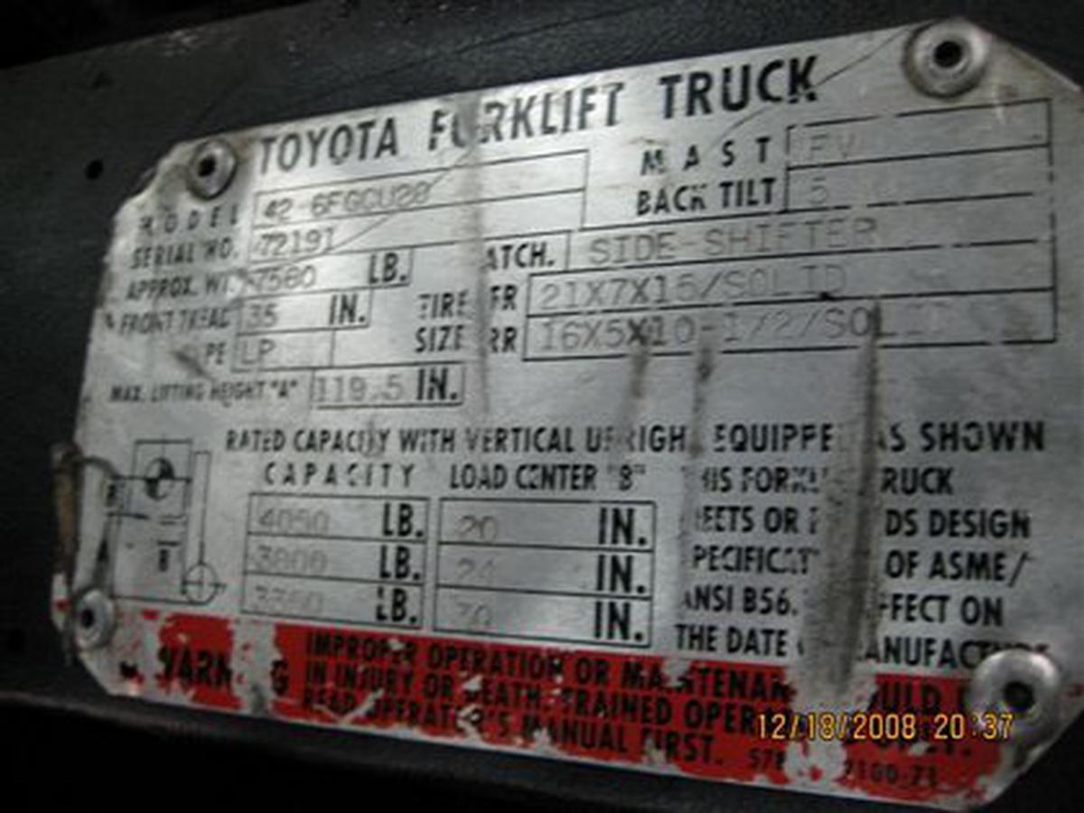 Forklift Toyota 6FGCU20