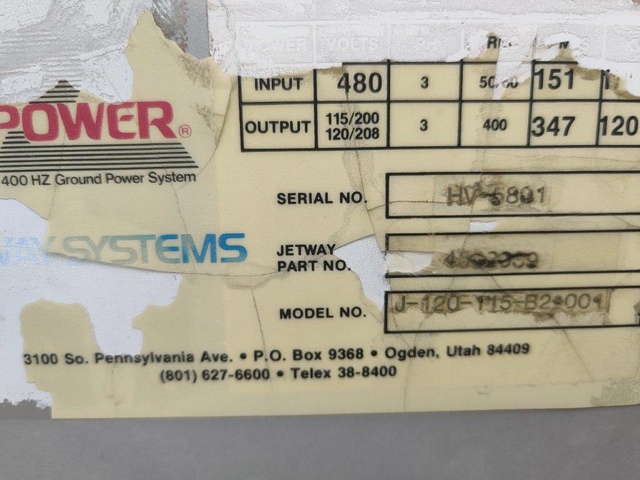 Ground Power Unit Jet Power - 120 kVA - 480V 3 Phase